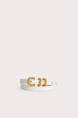 Katina White Embossed Leather