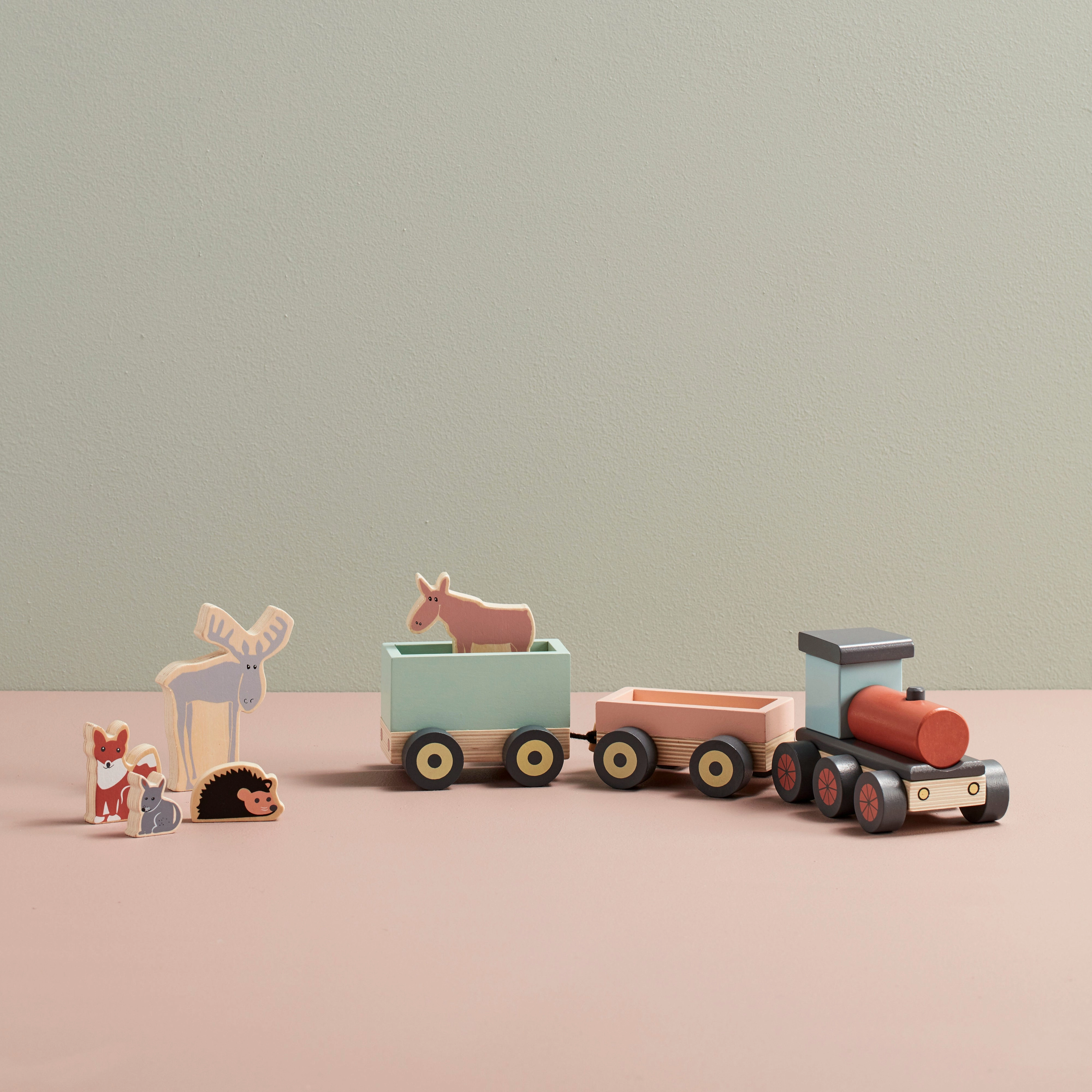 Kid's Concept Animal Wood Train Edvin