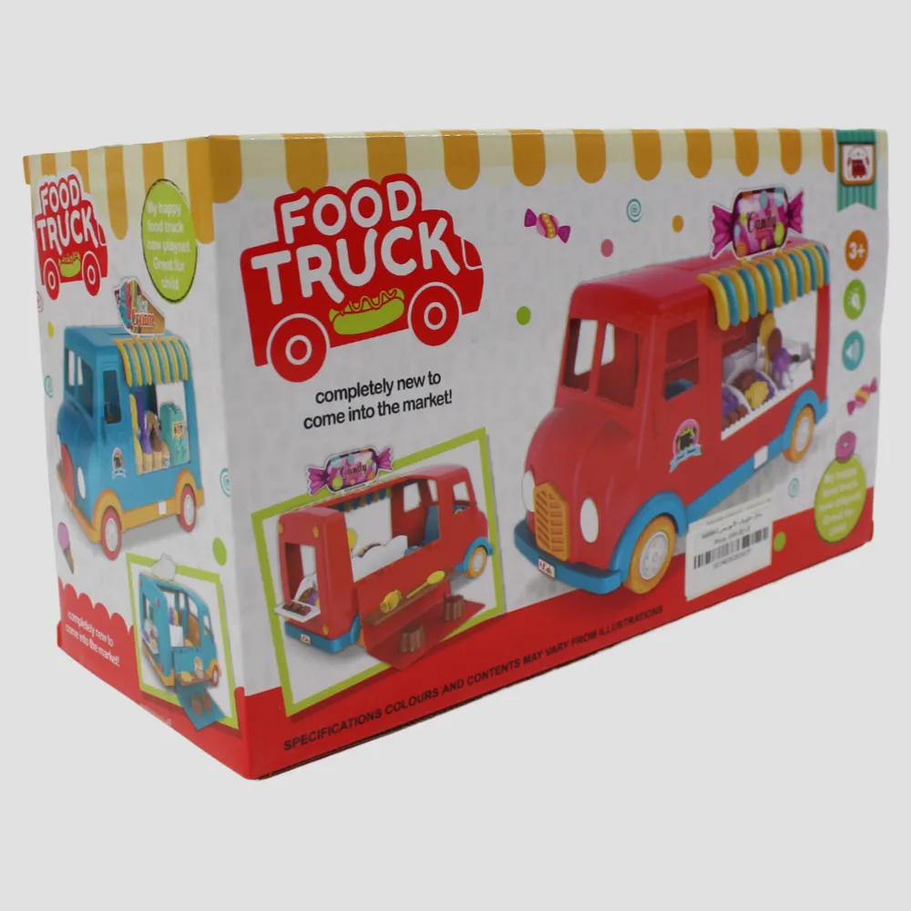 Kids' Fast Food Truck Playset  Pretend Play Toy with Music & Light (Red)
