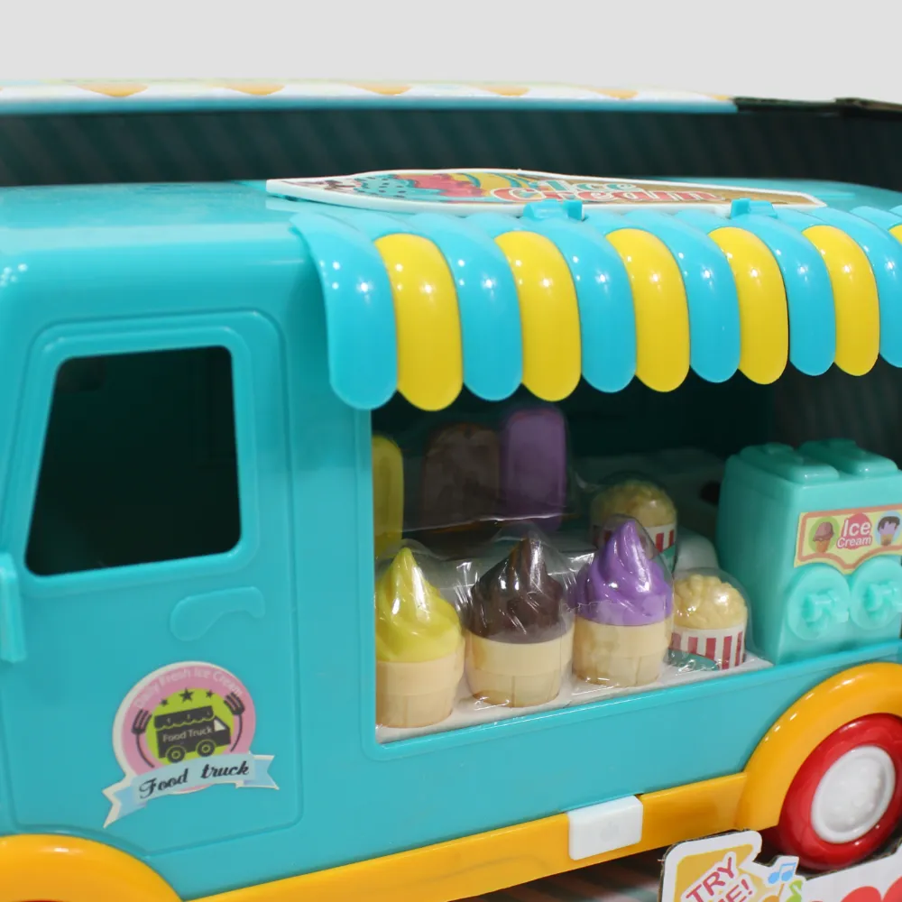 Kids' Fast Food Truck Playset  Pretend Play Toy with Music & Light