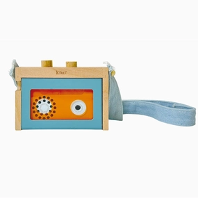 kiko  & gg* Kiko  Mini Tape Recorder Blue Wooden Toy