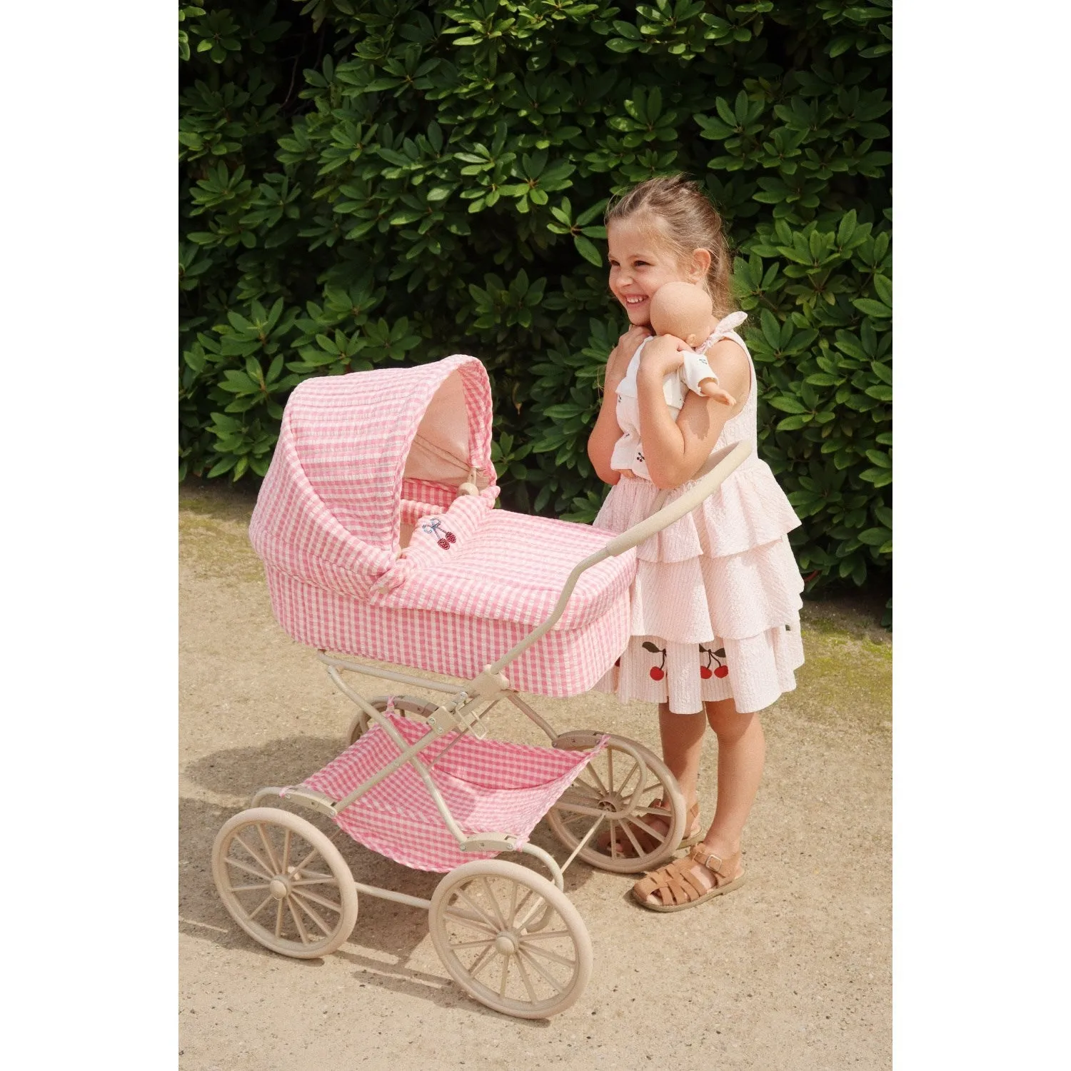 Konges Sl?jd Bubblegum Check Cheeky Doll Pram