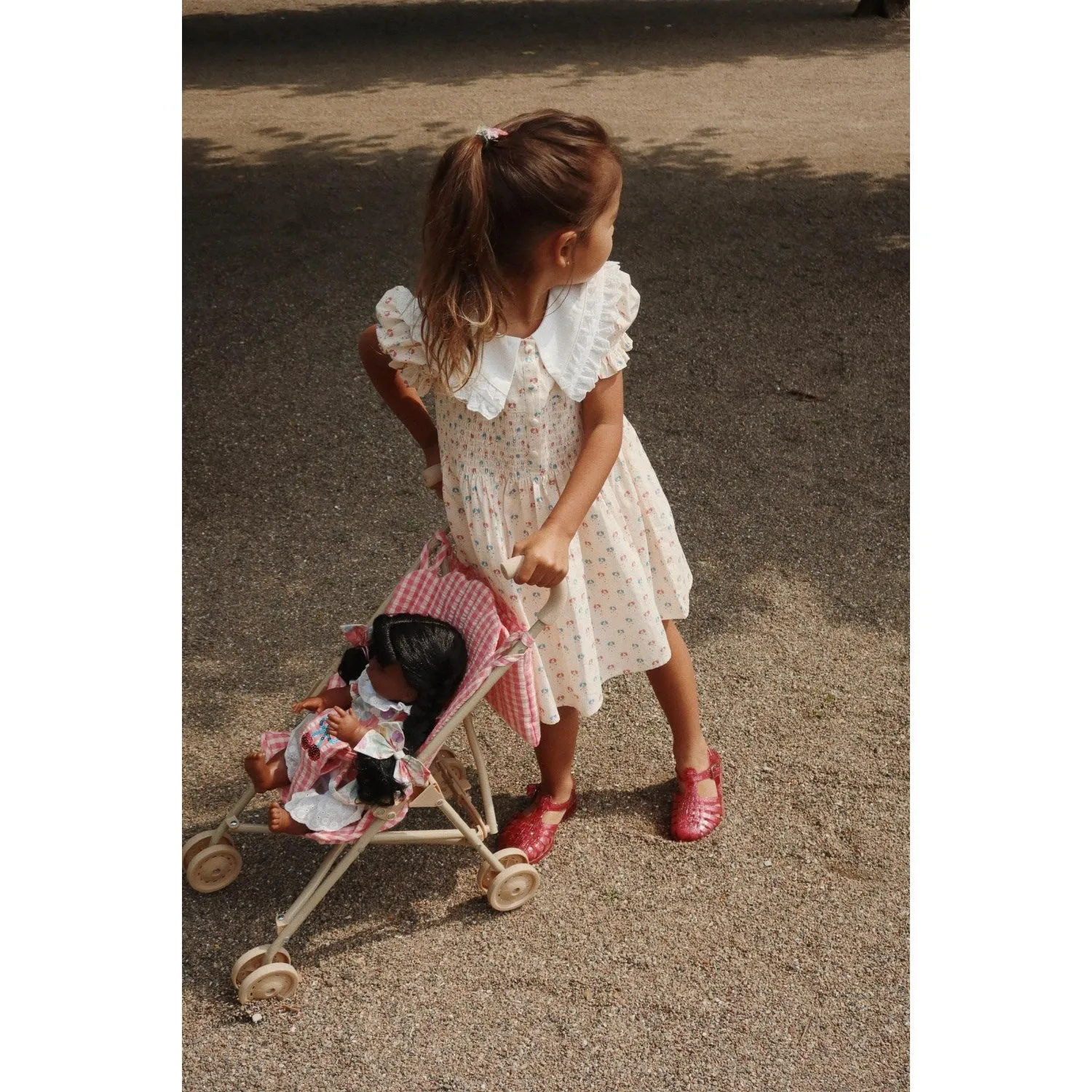 Konges Sl?jd Bubblegum Check Cheeky Doll Stroller