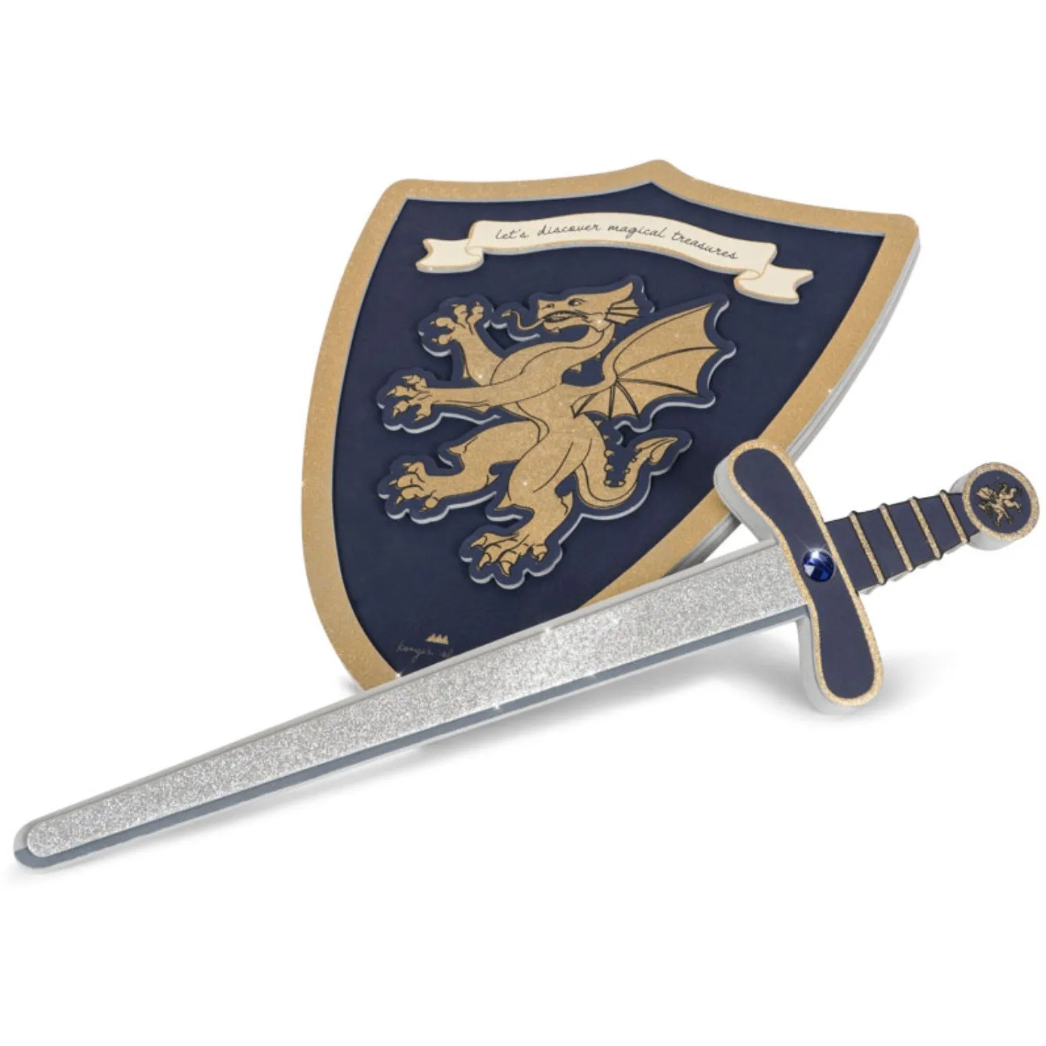 Konges Sl?jd Midnight Navy Knight Sword And Shield