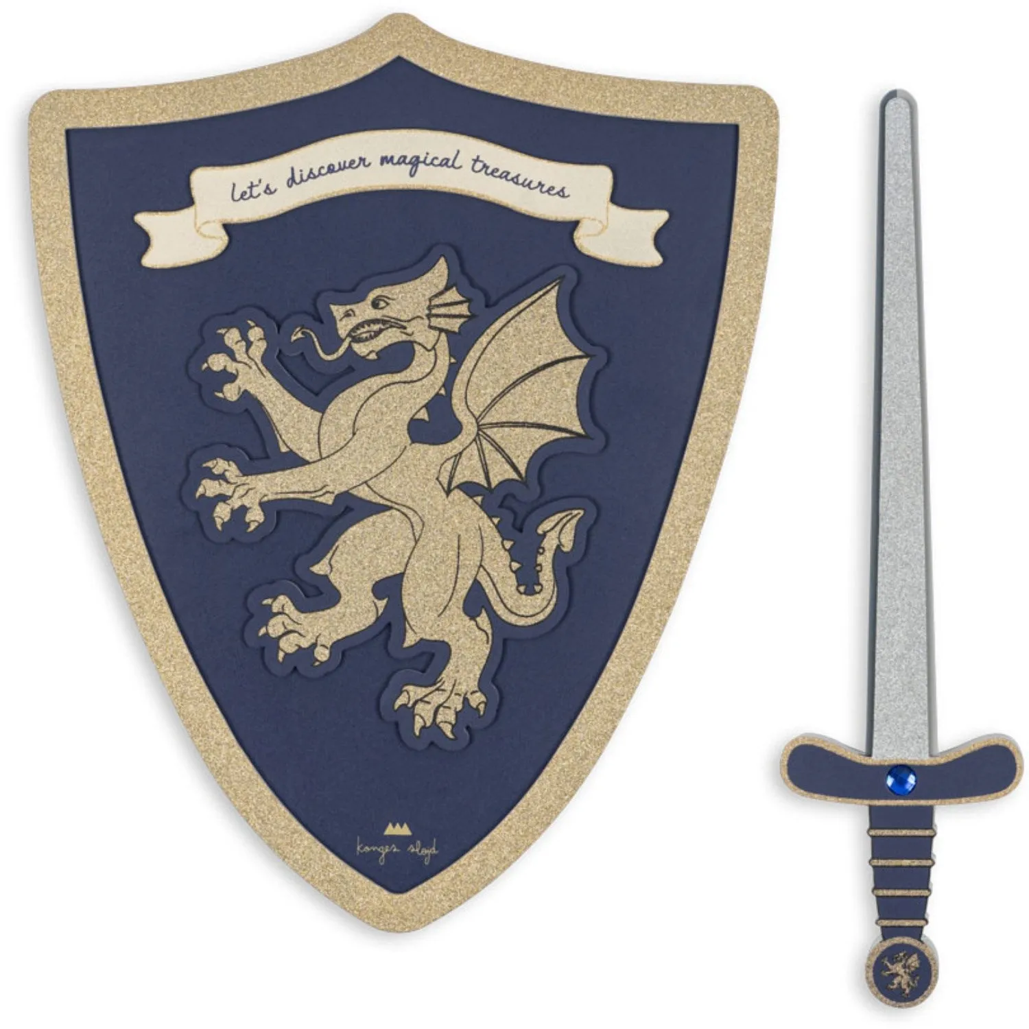 Konges Sl?jd Midnight Navy Knight Sword And Shield