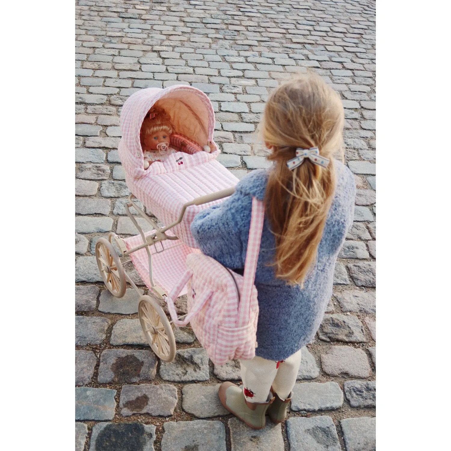 Konges Sl?jd Powder Pink Check Doll Bag