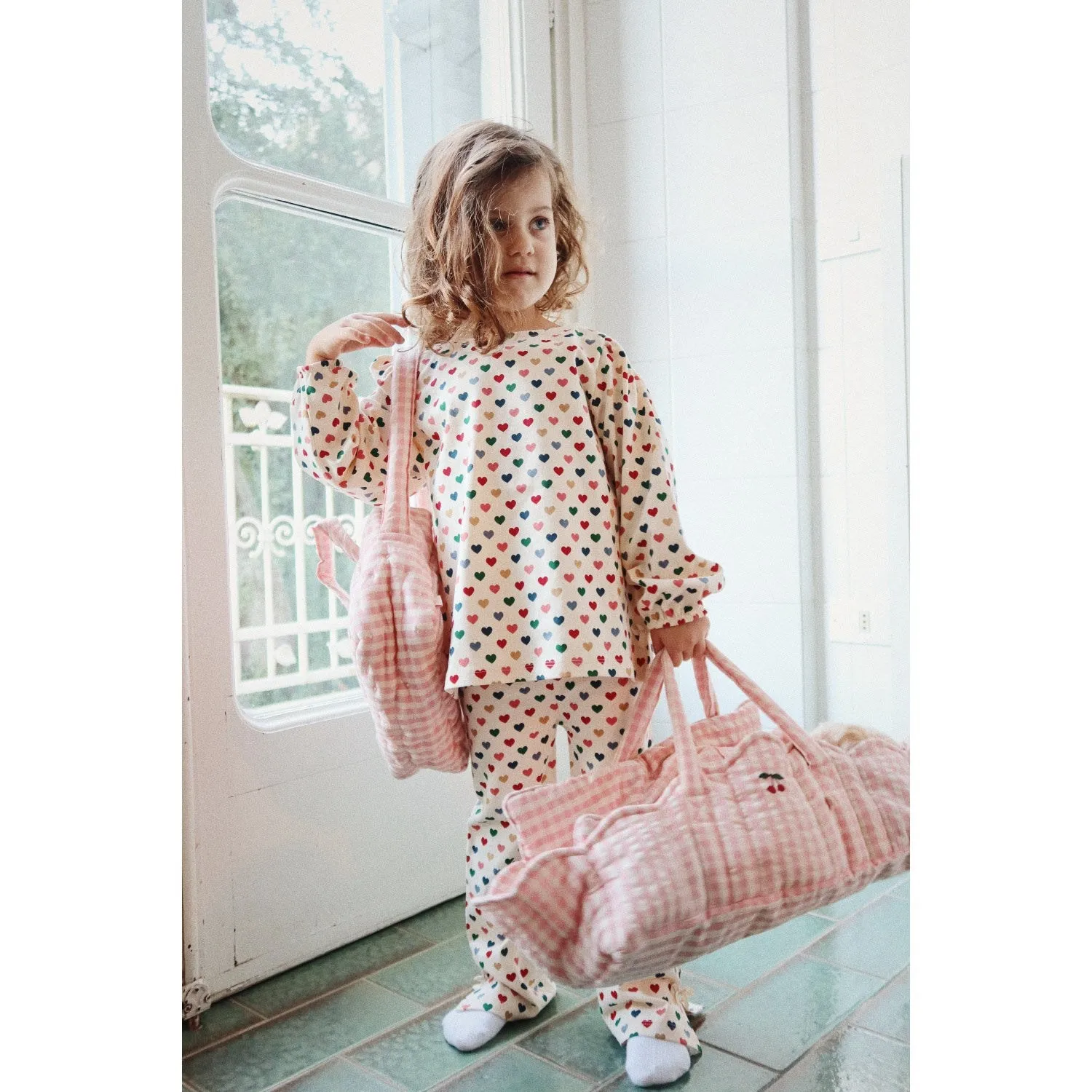 Konges Sl?jd Powder Pink Check Doll Bag