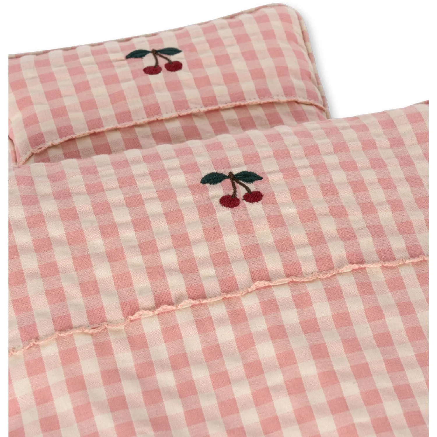 Konges Sl?jd Powder Pink Check Doll Bedding
