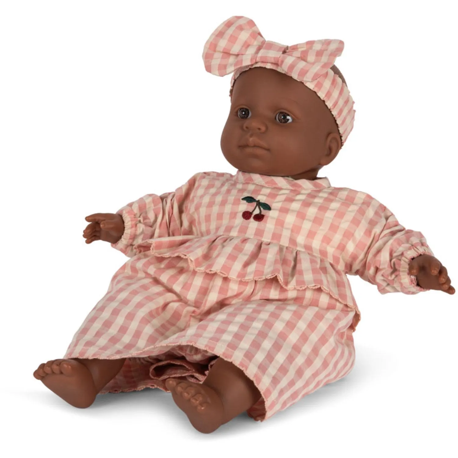 Konges Sl?jd Powder Pink Check Doll Clothes Set Gots