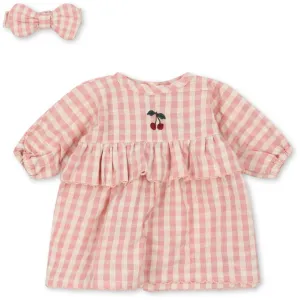 Konges Sl?jd Powder Pink Check Doll Clothes Set Gots