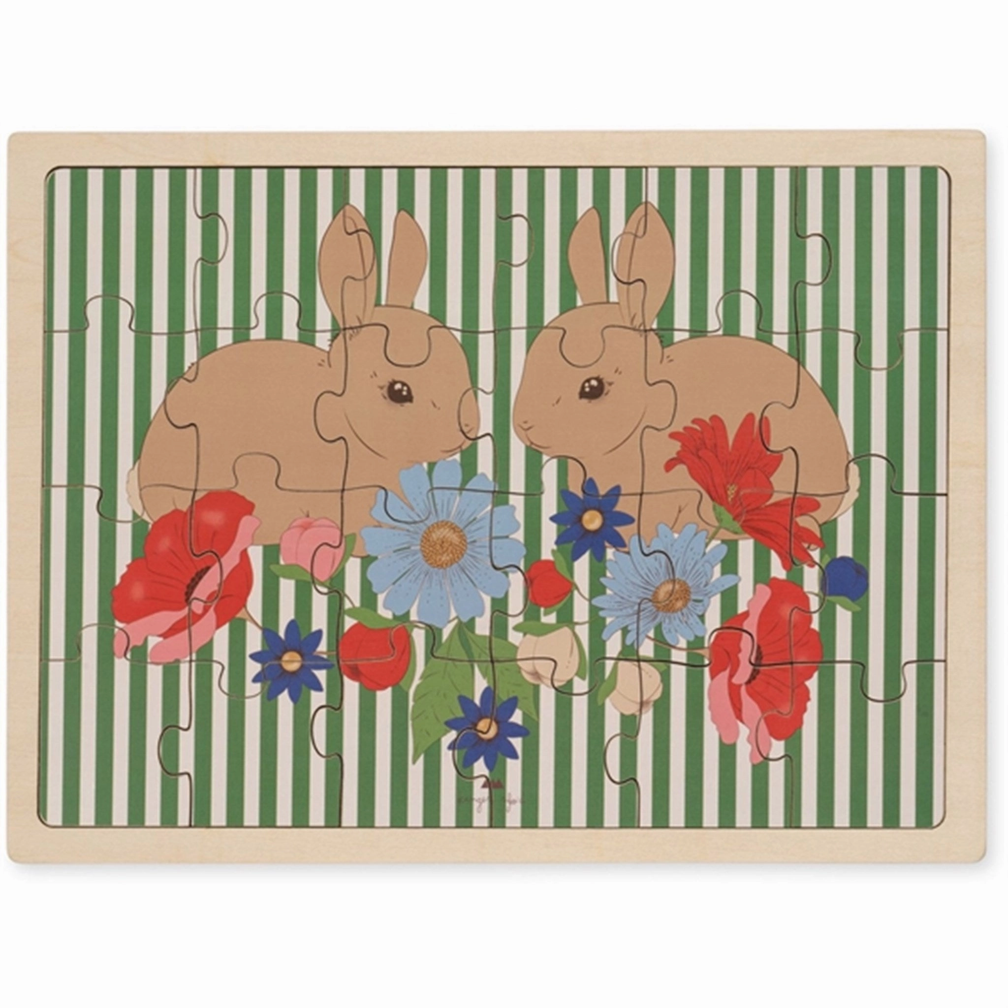 Konges Sljd Bunny Tokki Wooden Bunny Puzzle 24 pcs