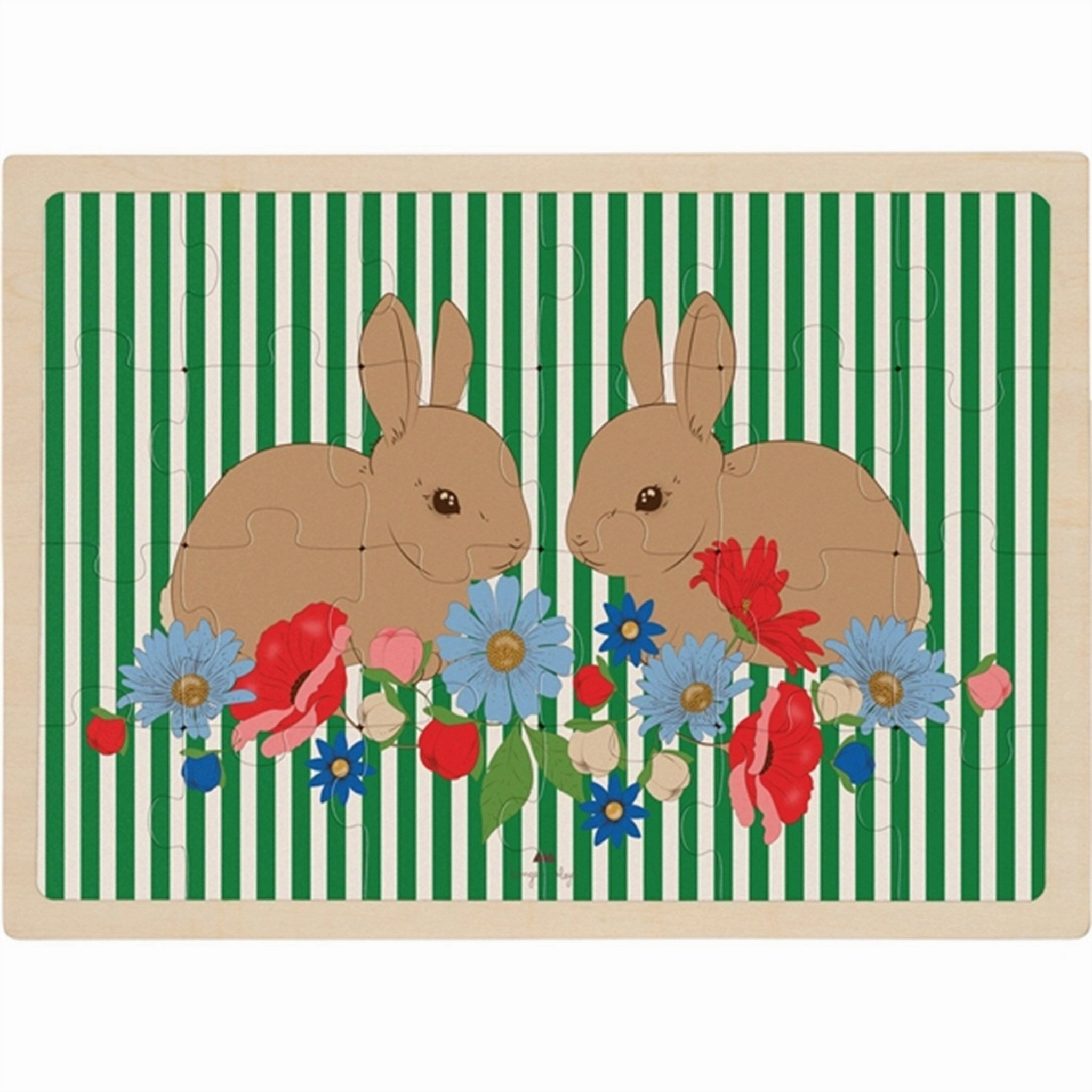 Konges Sljd Bunny Tokki Wooden Bunny Puzzle 24 pcs