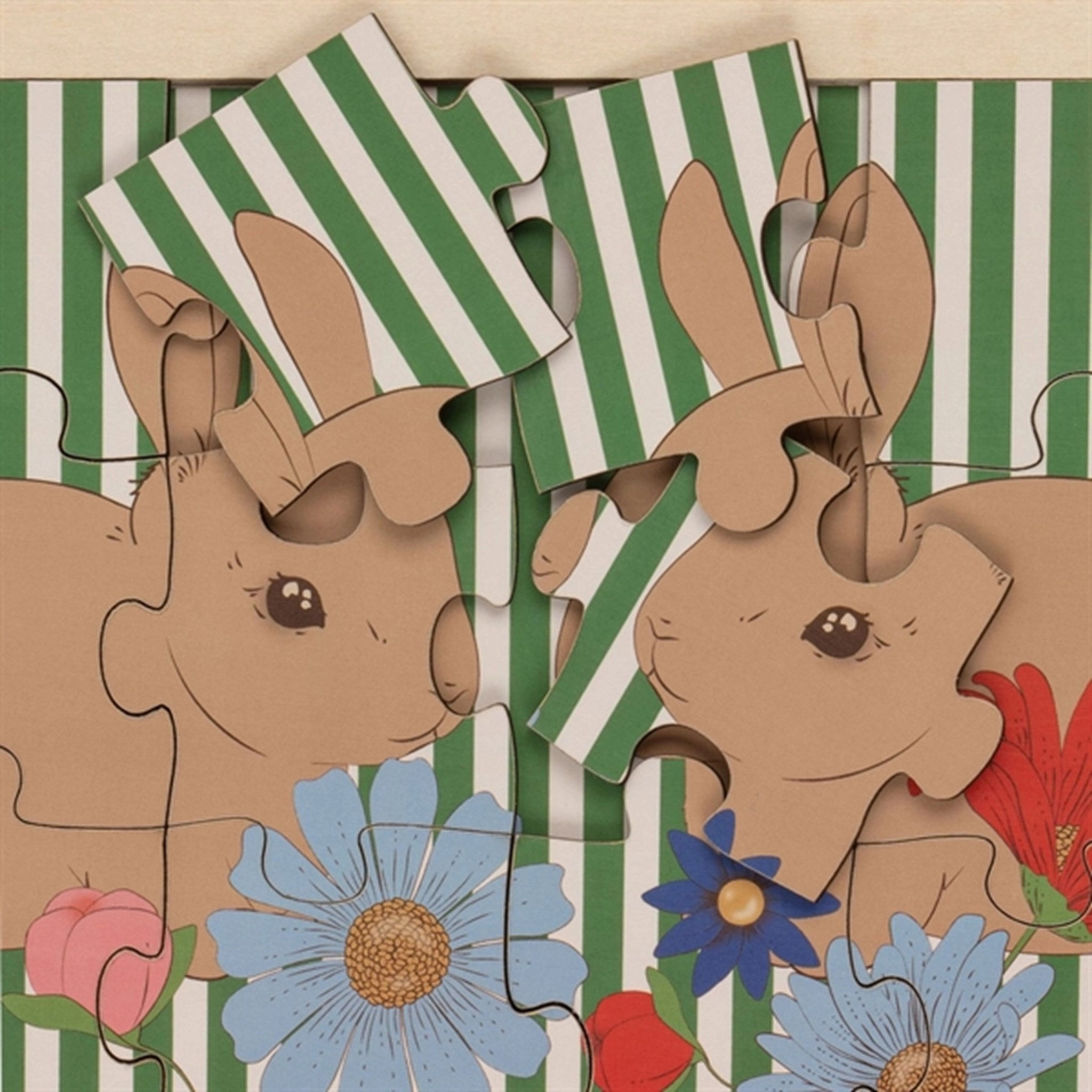 Konges Sljd Bunny Tokki Wooden Bunny Puzzle 24 pcs