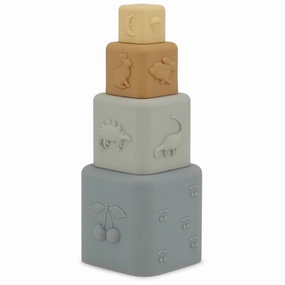 Konges Sljd Silicone Stacking Tower Quarry Blue Mix