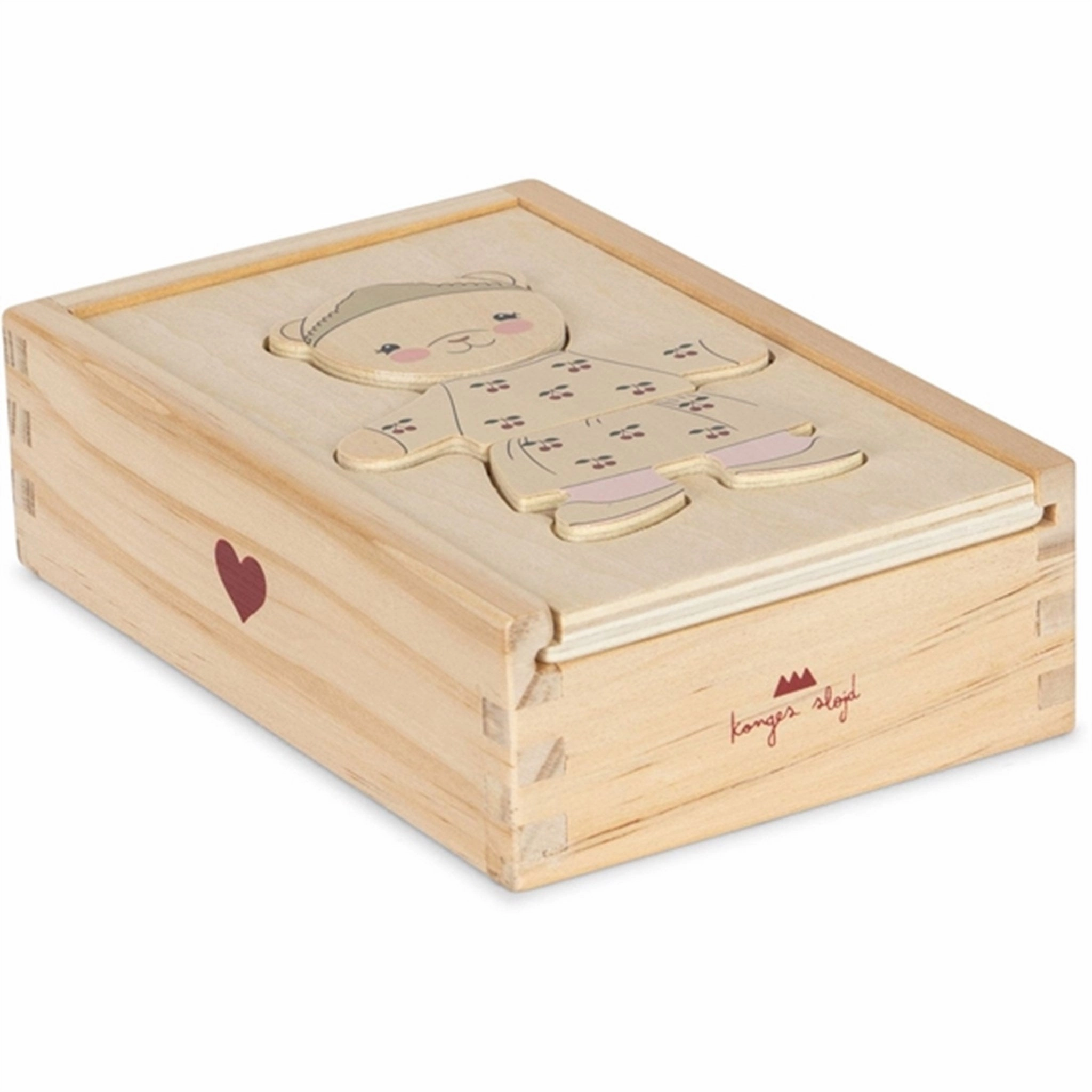 Konges Sljd Teddy Bear Puzzle Dusty Pink