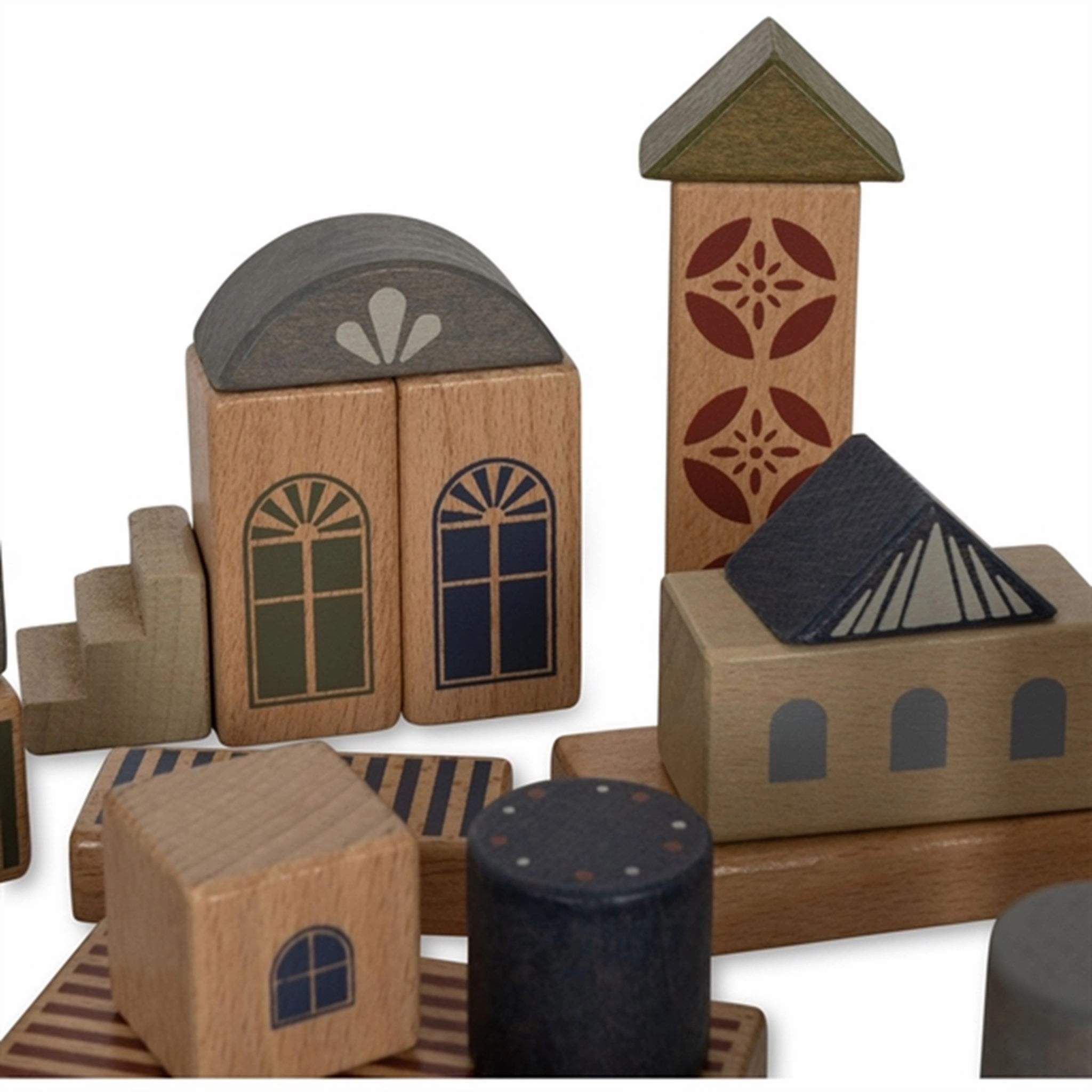 Konges Sljd Wooden Building Blocks 34 pc. Beige/Toffee