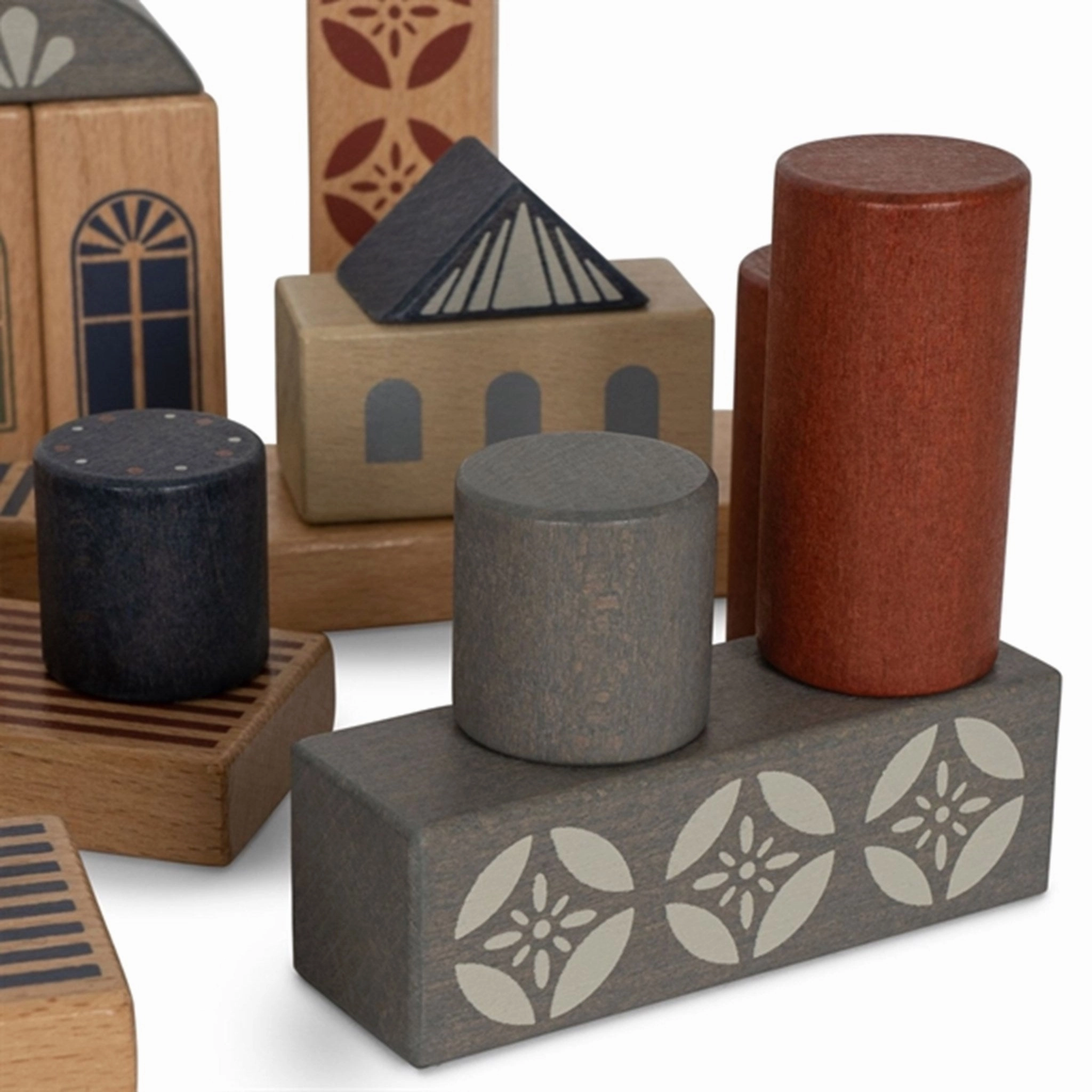 Konges Sljd Wooden Building Blocks 34 pc. Beige/Toffee