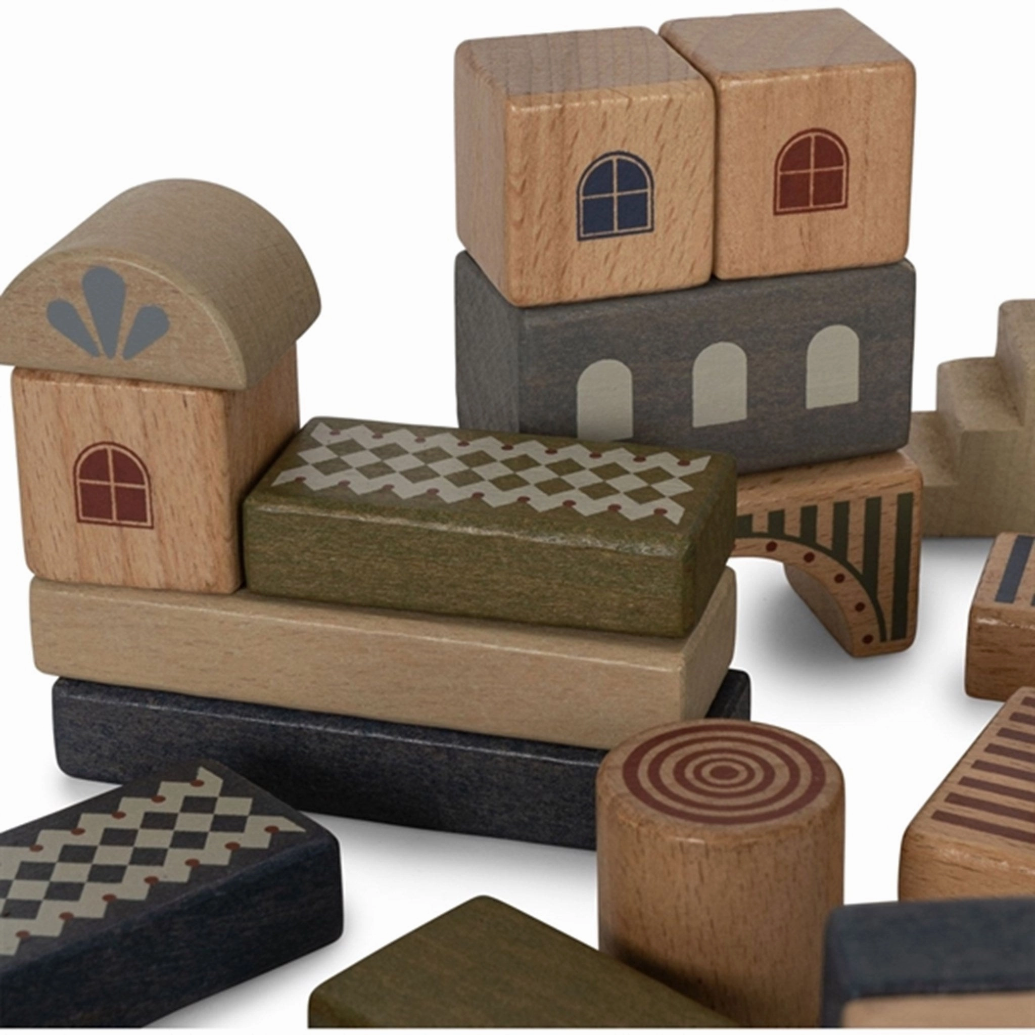 Konges Sljd Wooden Building Blocks 34 pc. Beige/Toffee