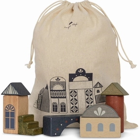 Konges Sljd Wooden Building Blocks 34 pc. Beige/Toffee