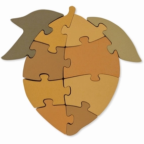 Konges Sljd Wooden Puzzle Numbers Lemon