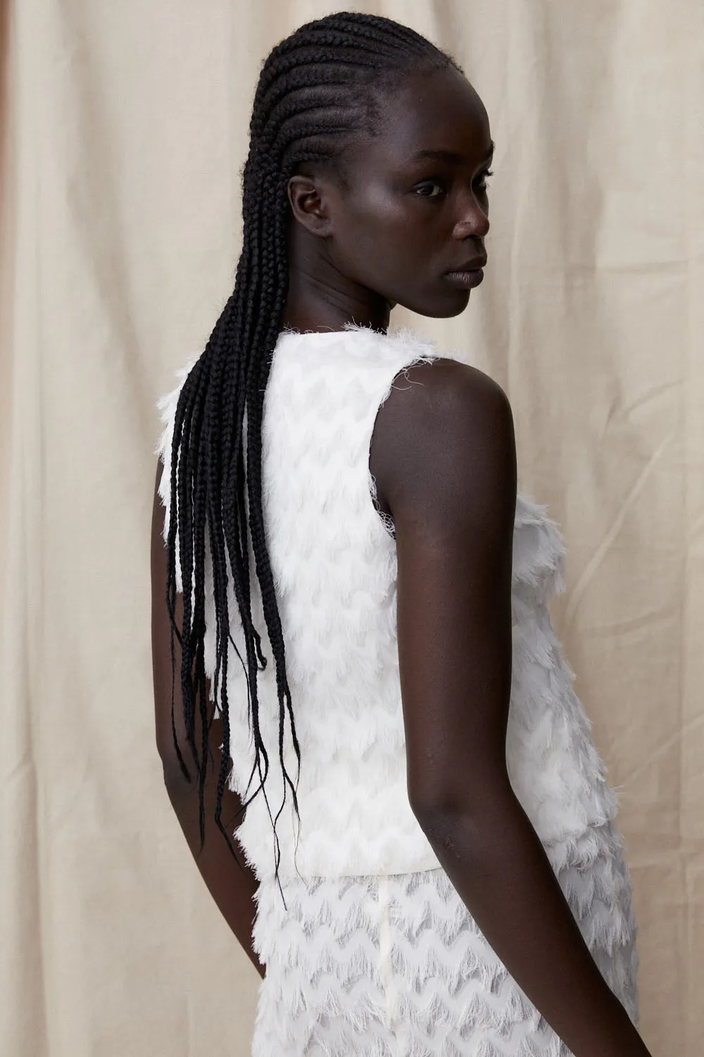 Lazlo Tie Top White