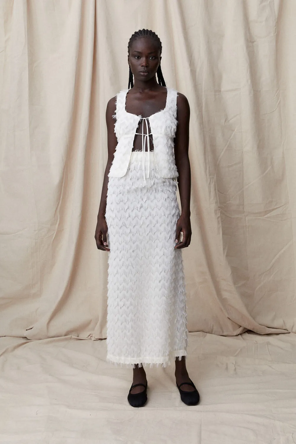 Lazlo Tie Top White