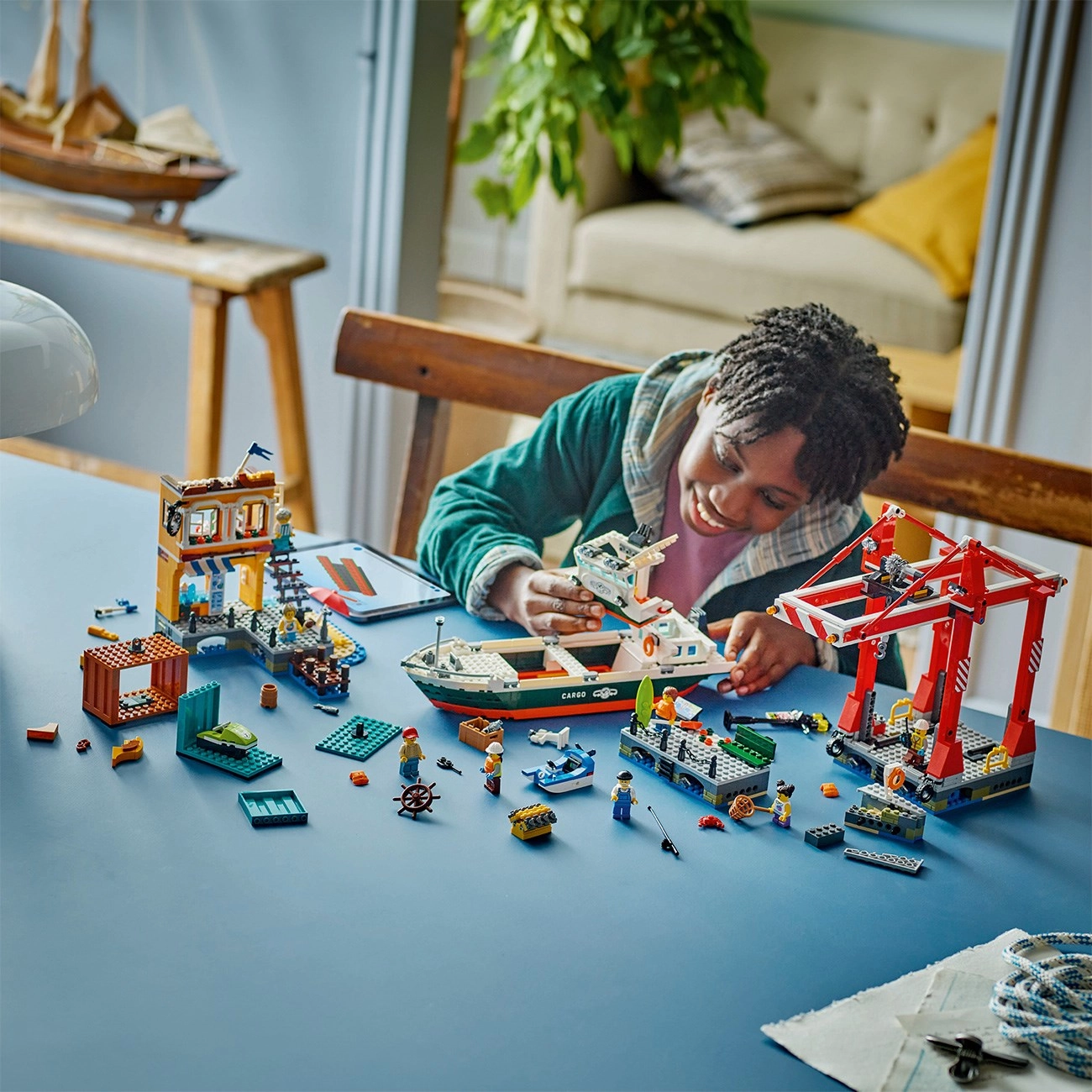 LEGO? City Waterfront with Cargo Ship