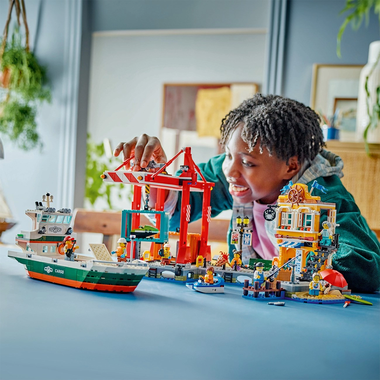 LEGO? City Waterfront with Cargo Ship