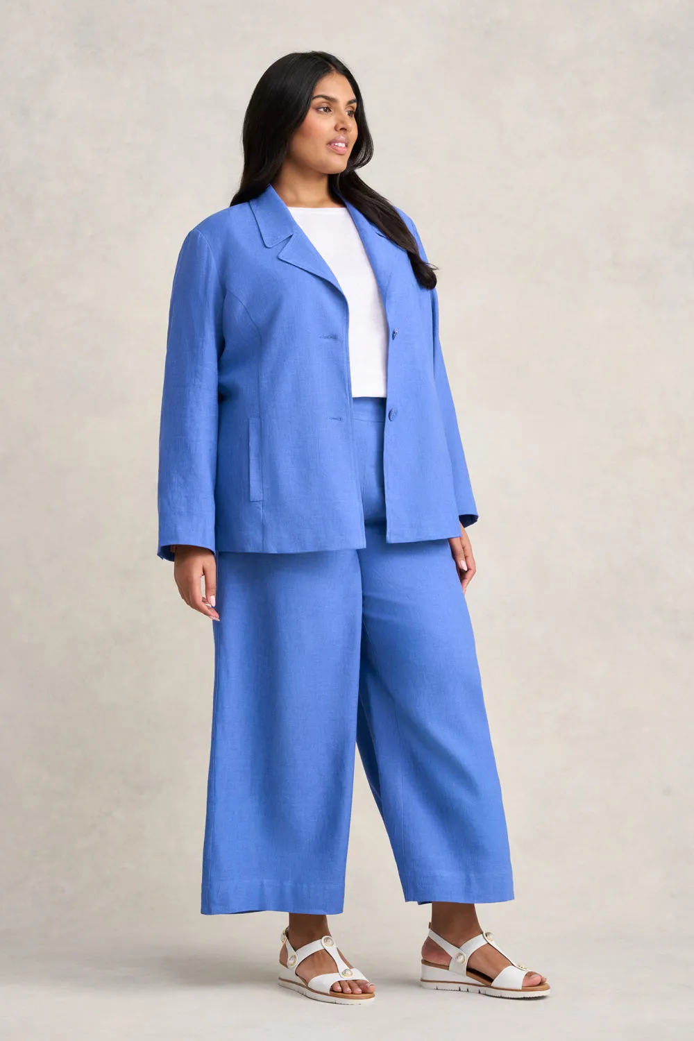 Linen Jacket - Cobalt Cross Dye