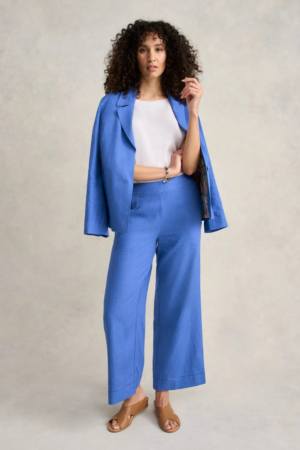 Linen Jacket - Cobalt Cross Dye