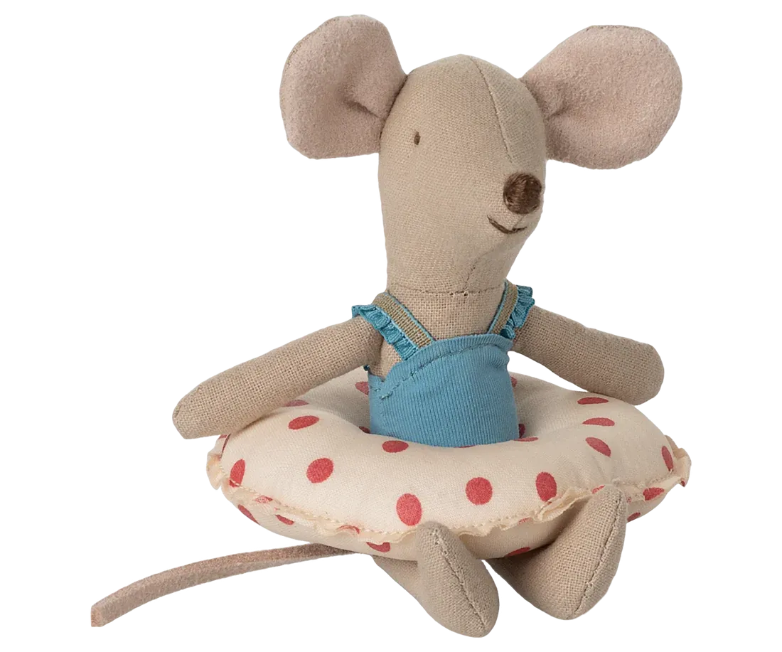 Little Sister Mouse - Beach Mouse W/Float - Red Dot