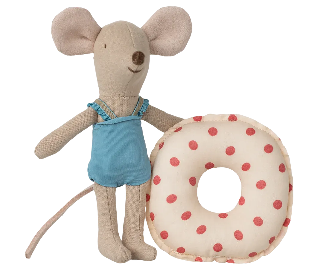 Little Sister Mouse - Beach Mouse W/Float - Red Dot