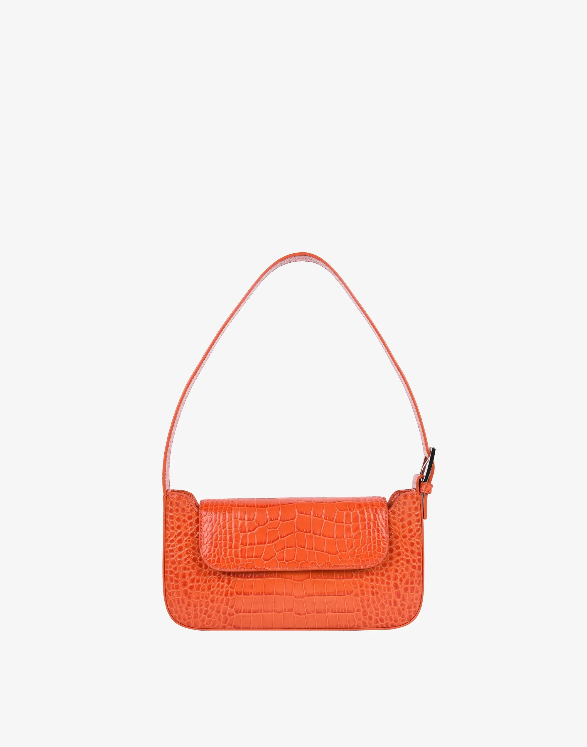 Luxe Buckle Bag - Orange Croc