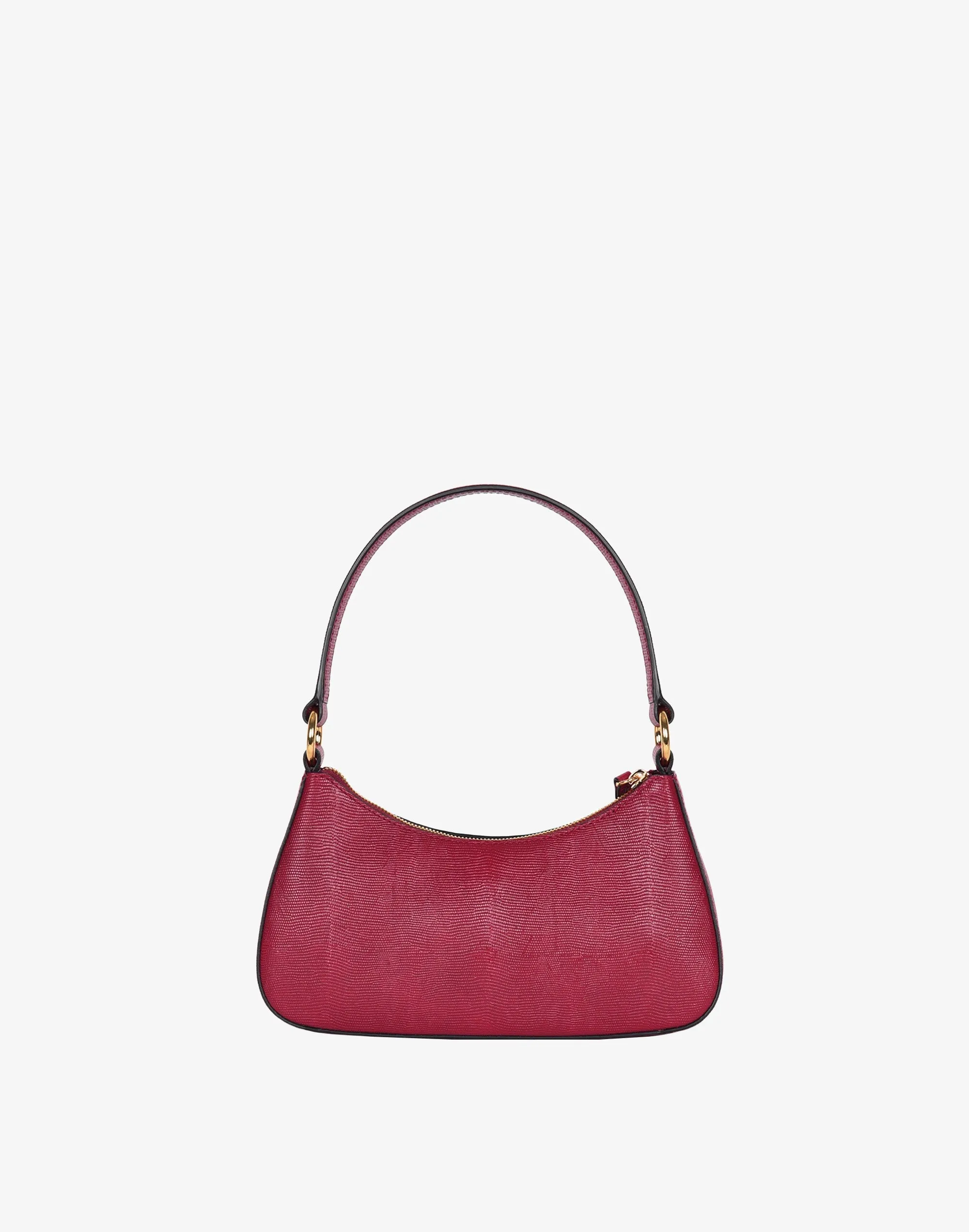Luxe Mini Shoulder Bag - Cherry Red Lizard