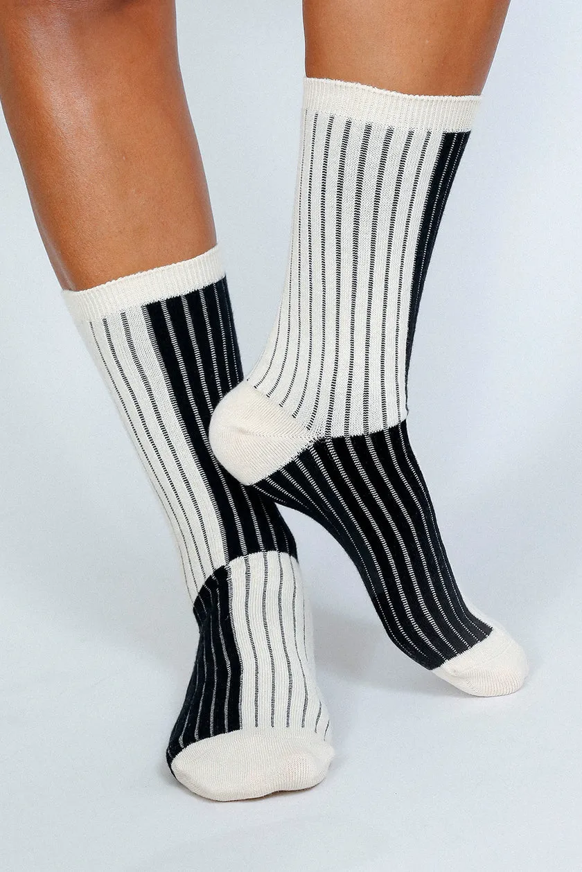 Luxe Sock - Black/Off White