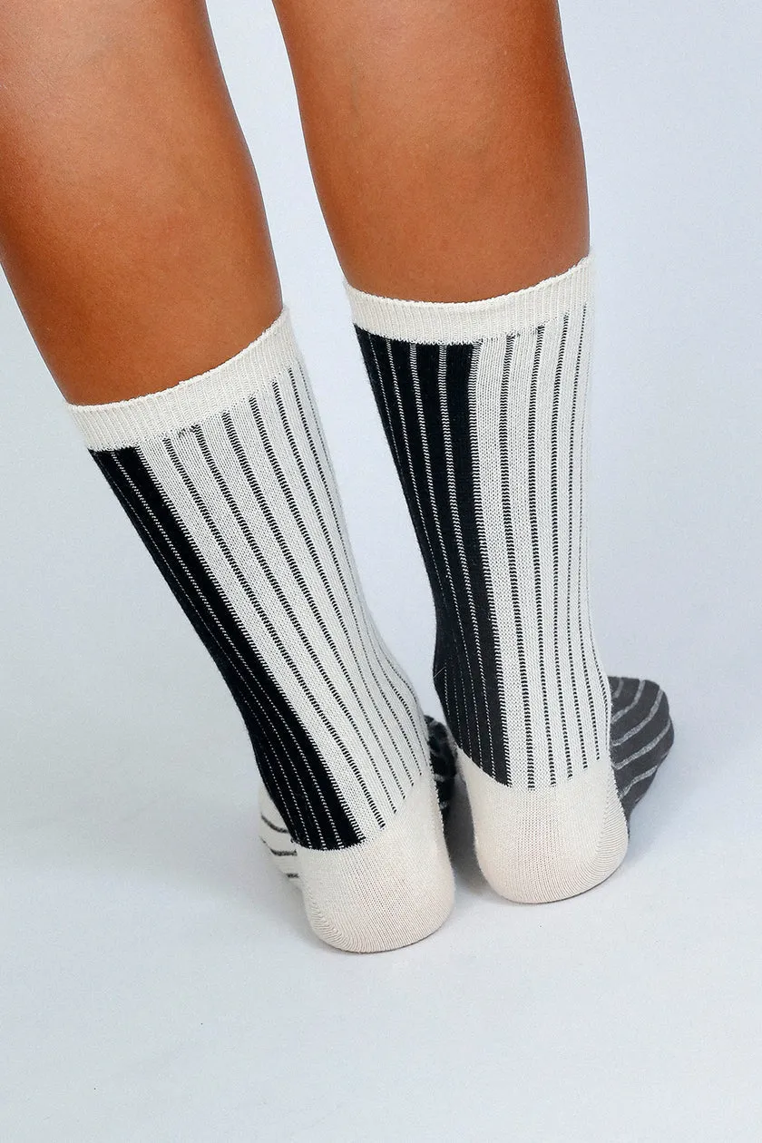Luxe Sock - Black/Off White