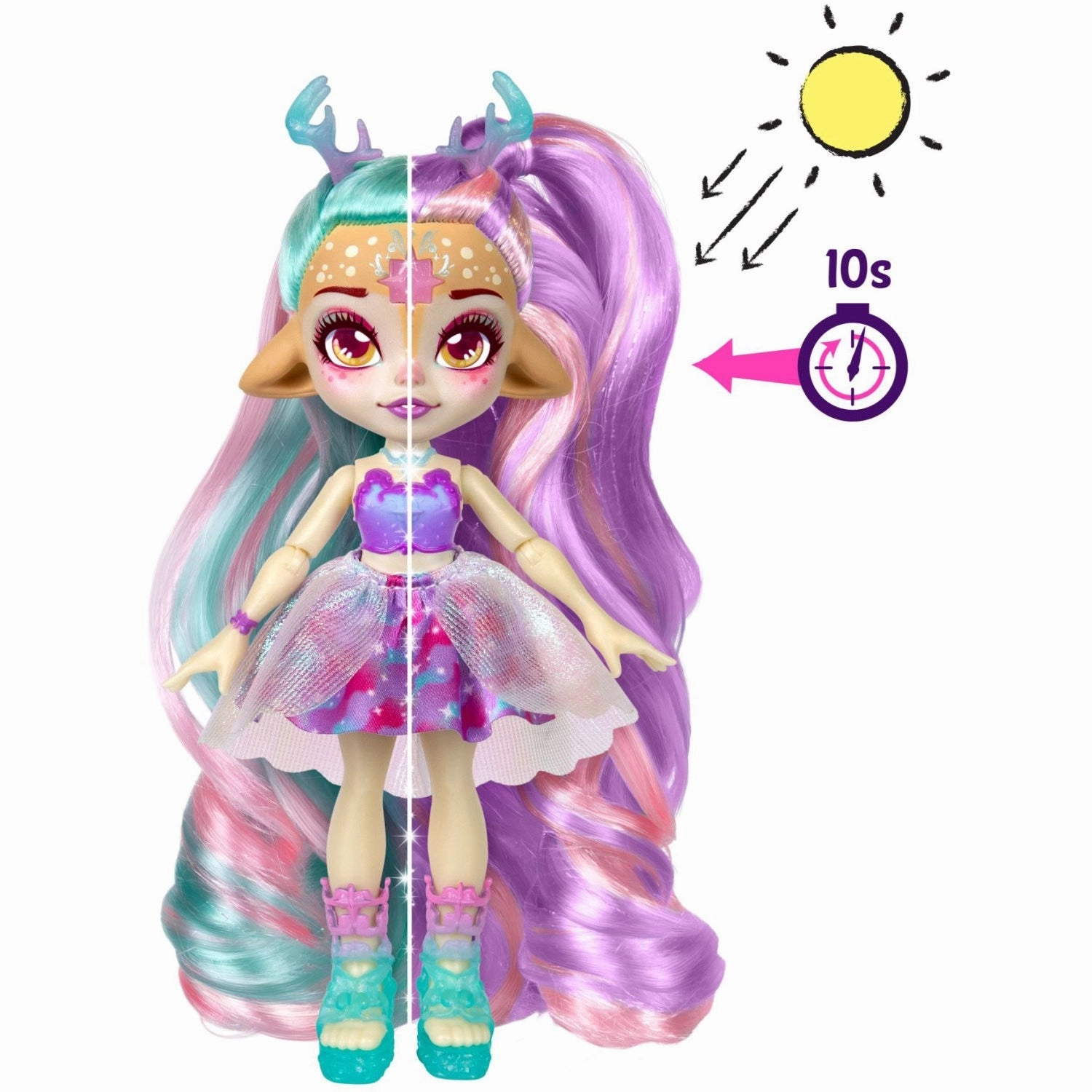 Magic Mixies Pixlings Galaxy Hair Doll Single PK Deerlee