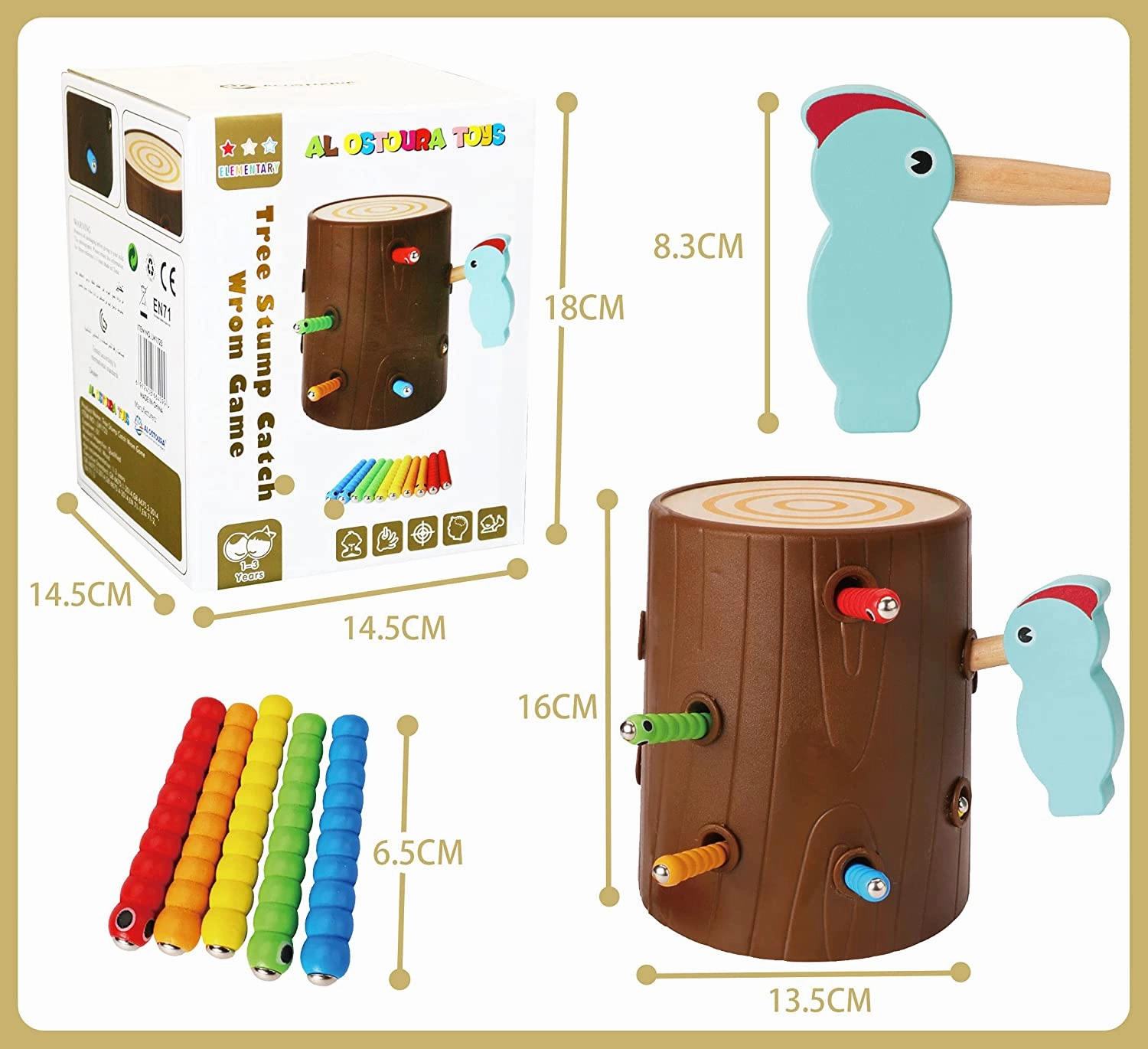 Magnetic Woodpecker Catch The Worms Toy