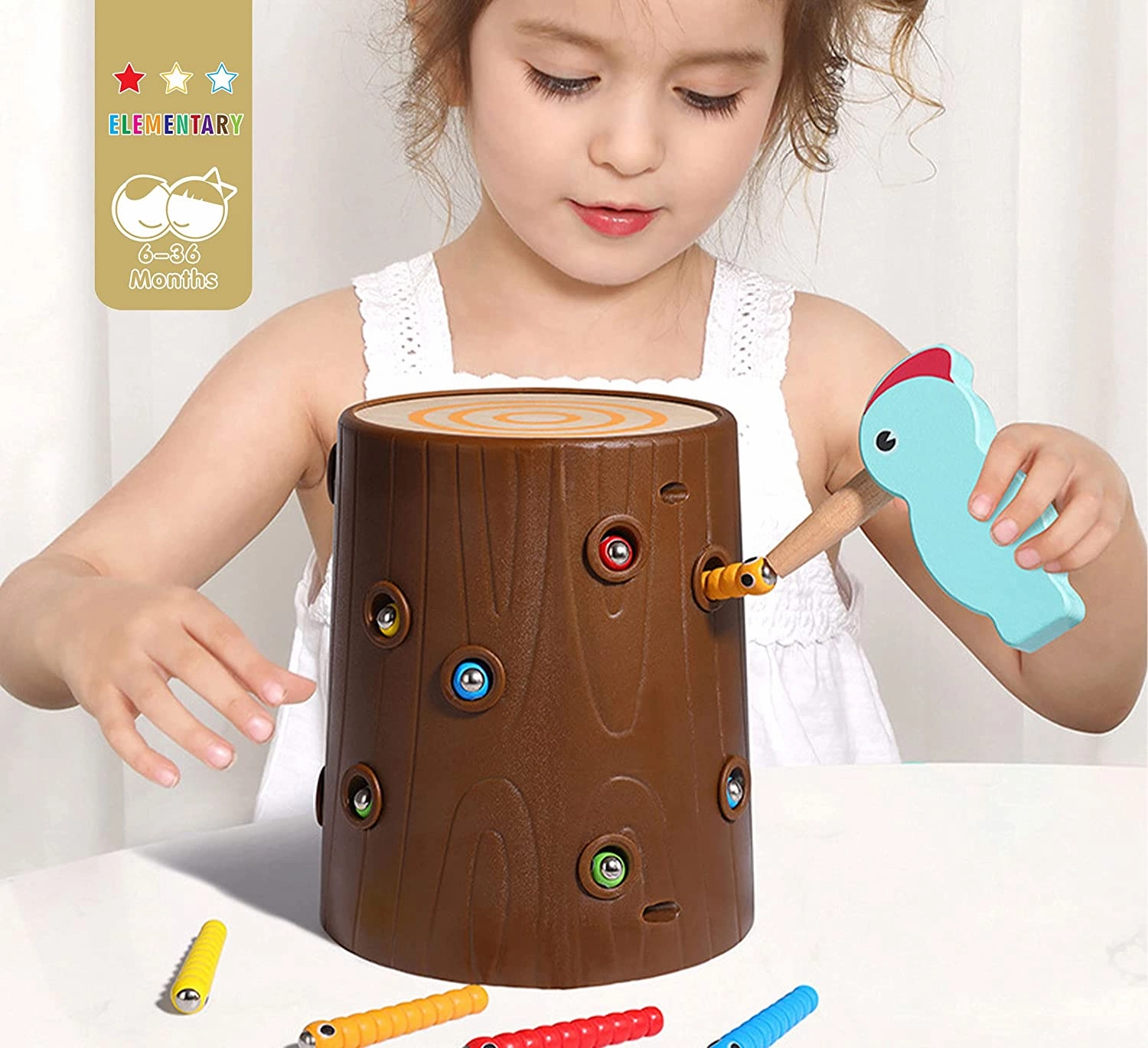 Magnetic Woodpecker Catch The Worms Toy