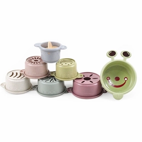 Magni Stackable Wheat Straw Cups 'Worm' 7 Pieces