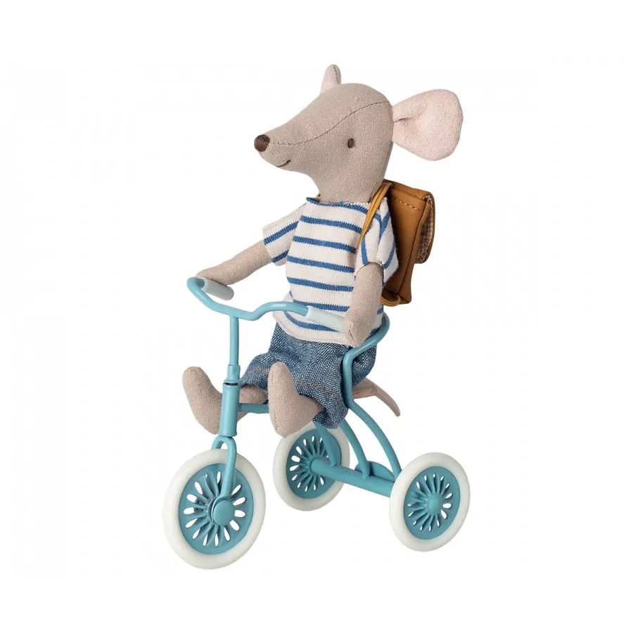 Maileg Abri  Tricycle, Mouse - Petrol Blue