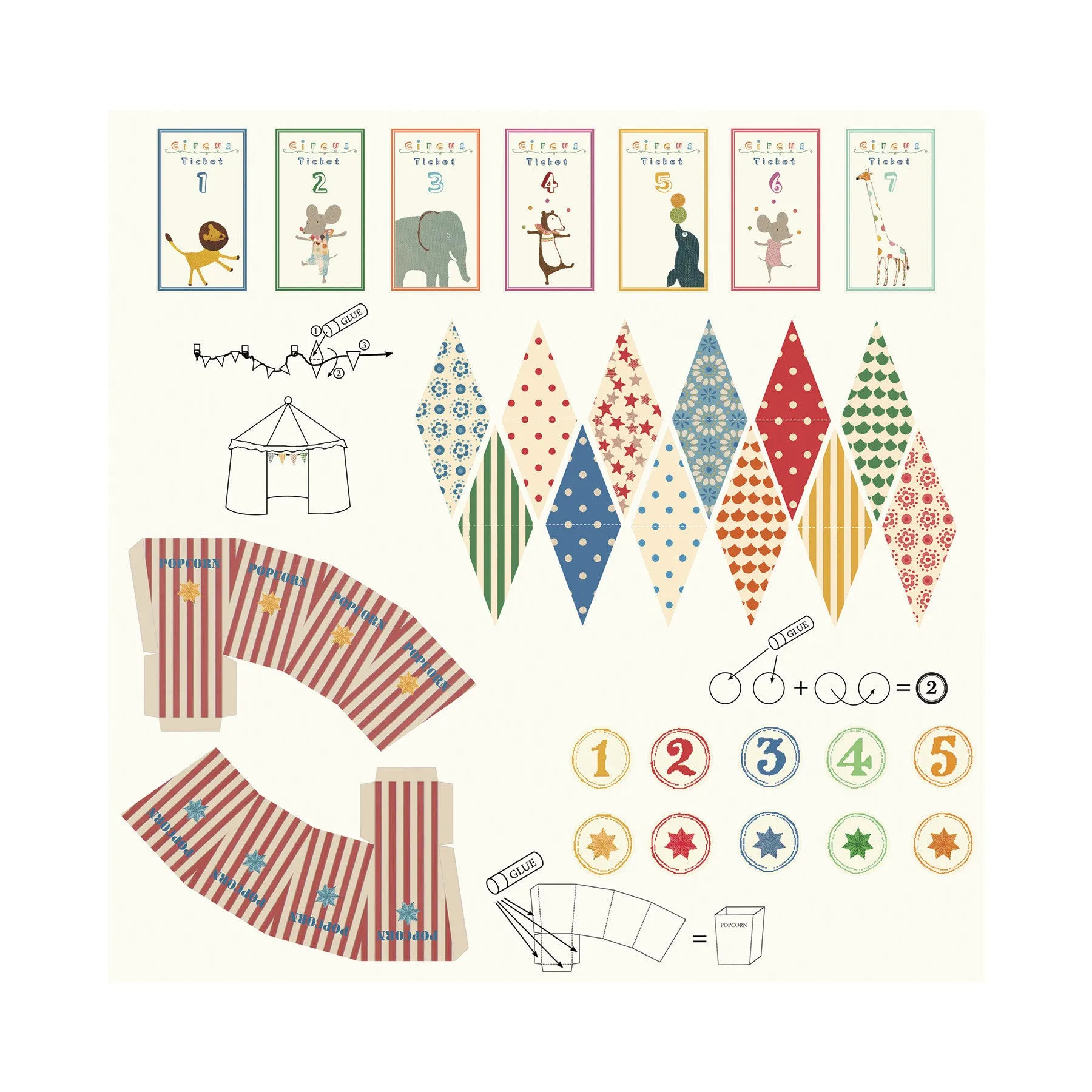 Maileg Circus Tent with Podium and Cutting Sheet