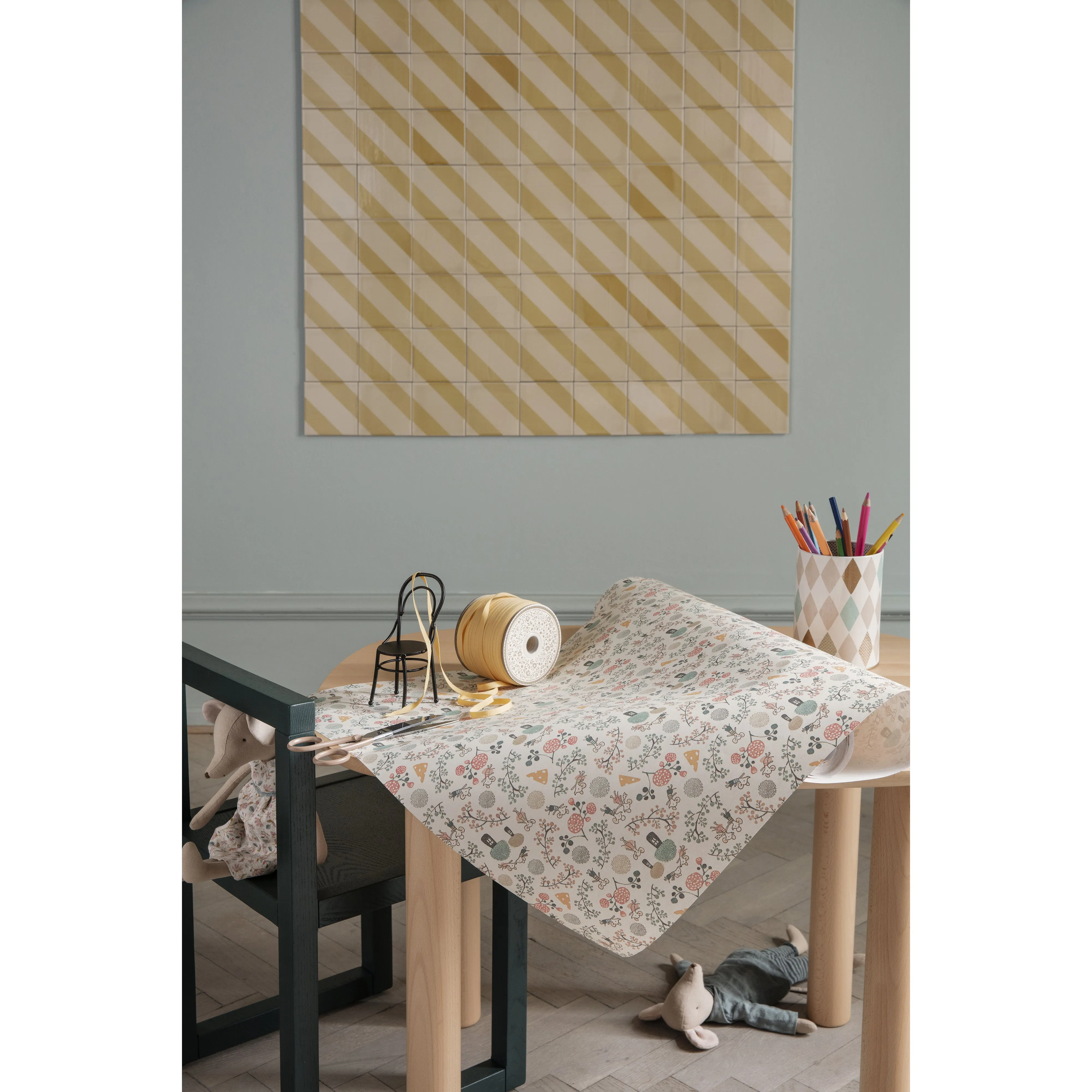 Maileg Dining Table Set with 2 Chairs