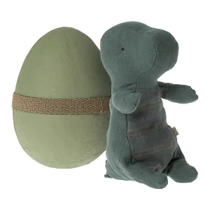 Maileg Gantosaurus in Egg, Small - Dark Petrol