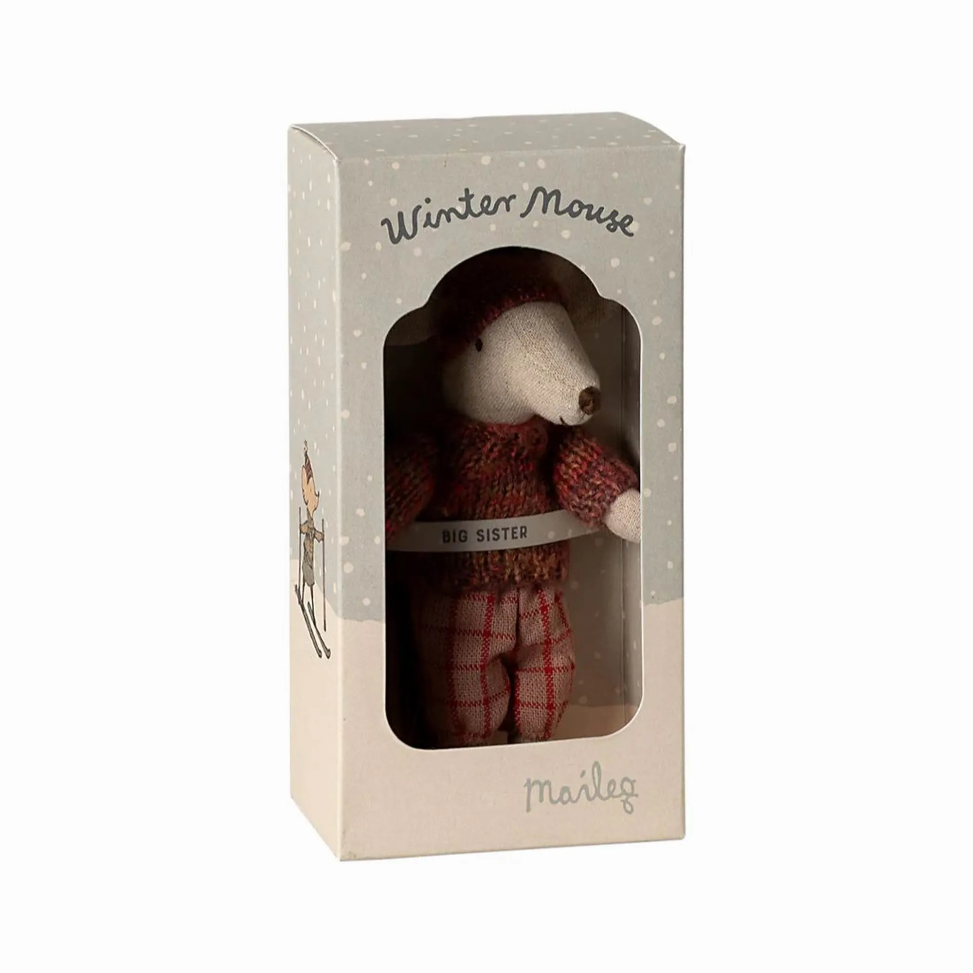 Maileg Winter Mouse With Ski Set, Big Sister  Rose