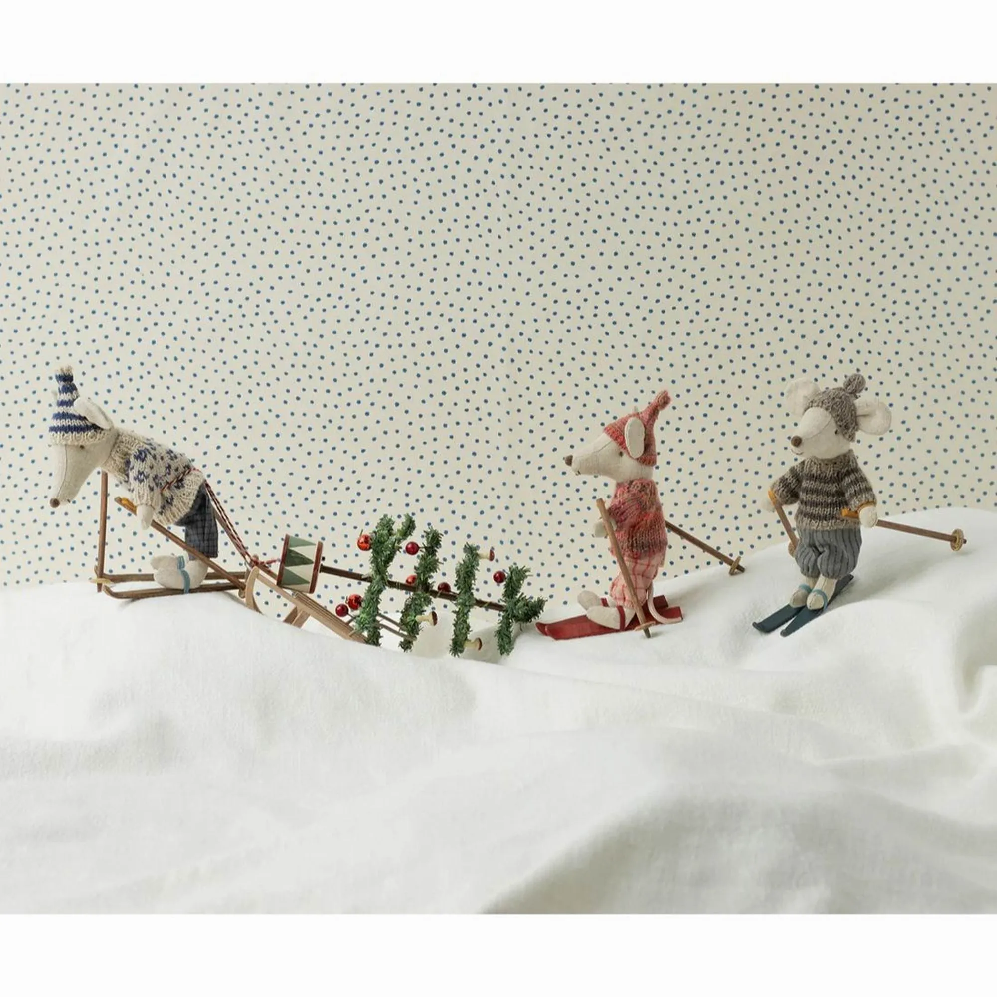Maileg Winter Mouse With Ski Set, Big Sister  Rose