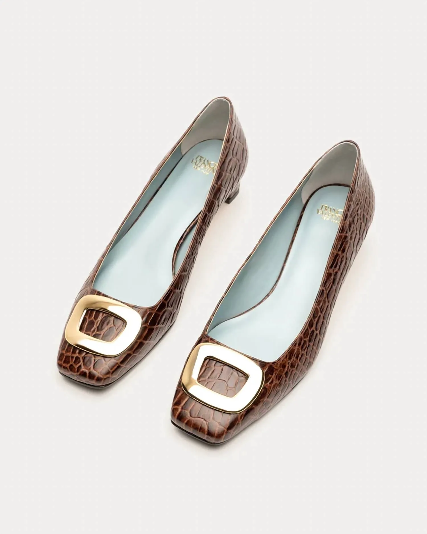 Mary Mini Block Heel Croc Embrossed