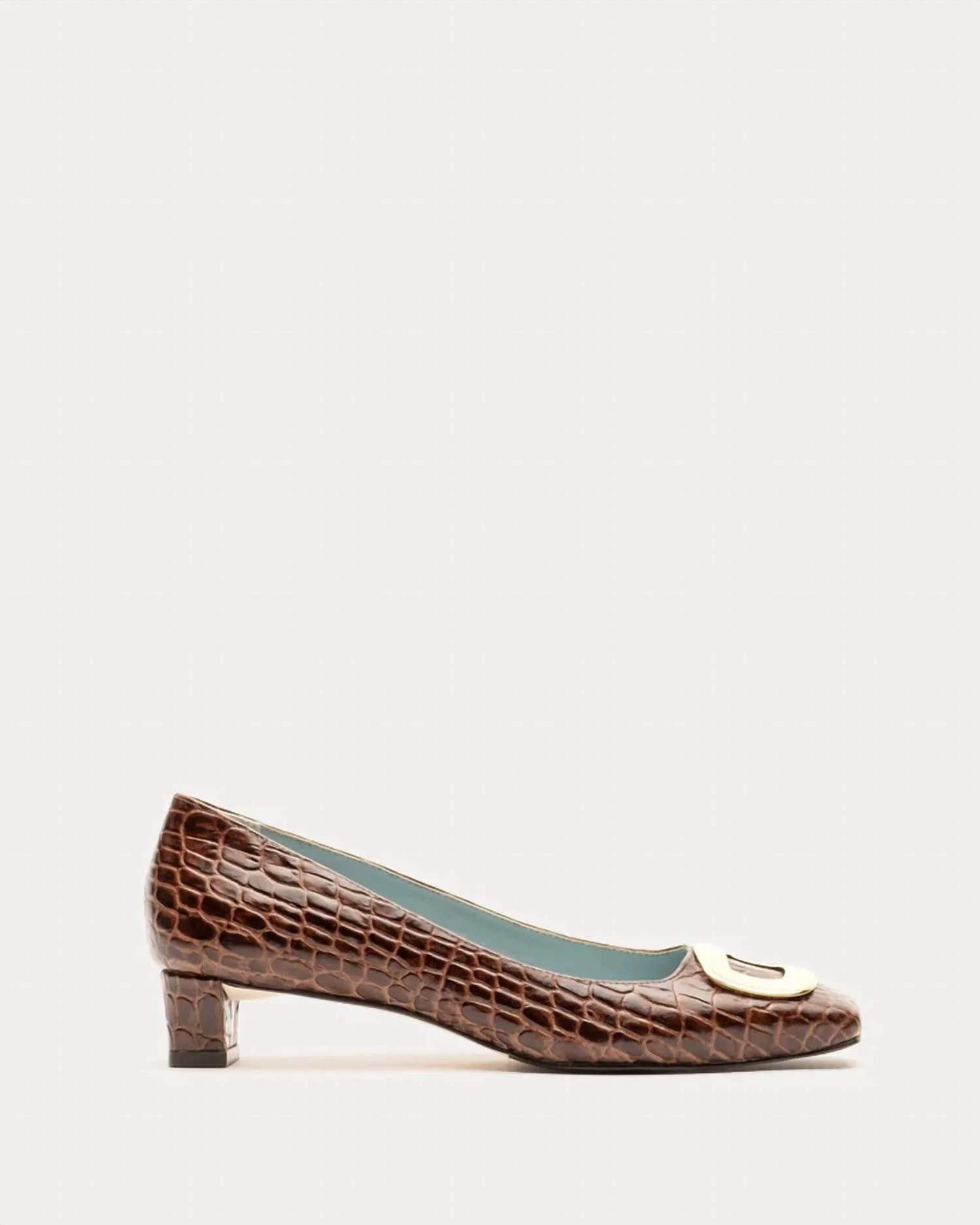 Mary Mini Block Heel Croc Embrossed