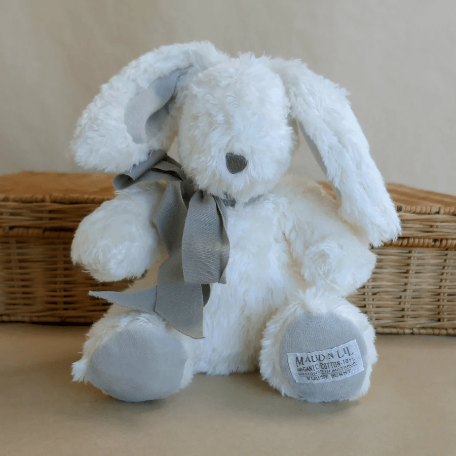 Maud n Lil Boxed Fluffy Flopsy Bunny White