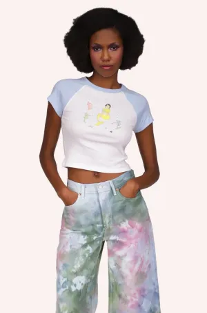 Mermaid Raglan Baby Tee Blue